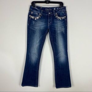 Miss Me Boot cut Jewel Rhinestone Jeans Western Rodeo Size 29